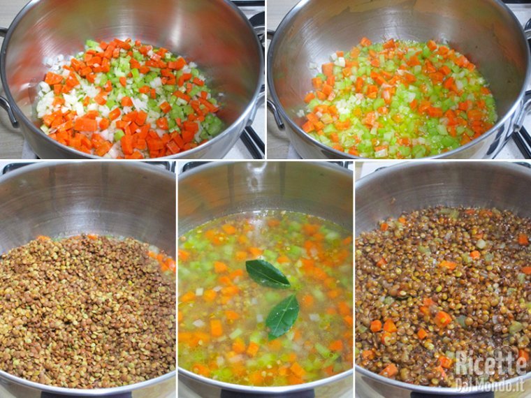 Cuocere le lenticchie come una zuppa