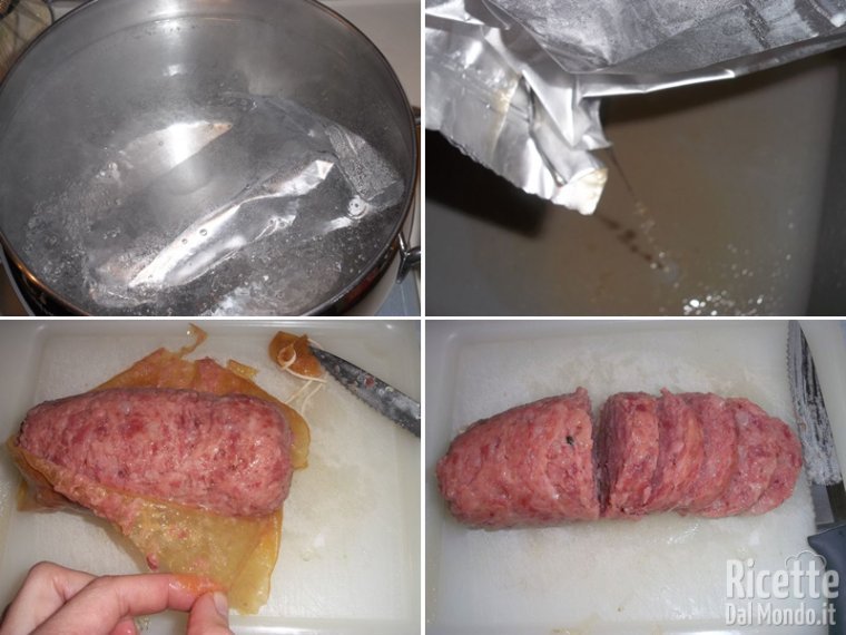 Cuocere il cotechino e tagliarlo a fette