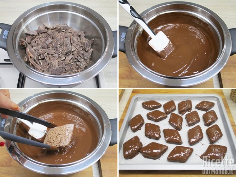 Ricoprire i mustaccioli con il cioccolato