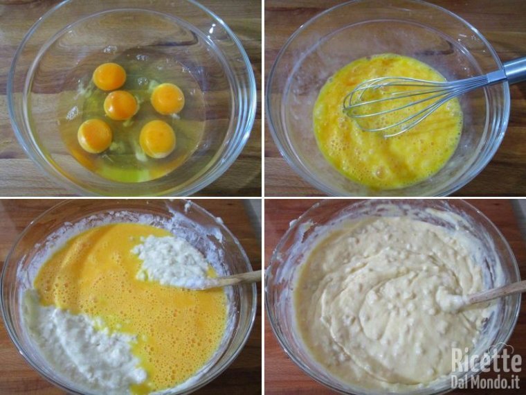 Aggiungere il battuto di uova