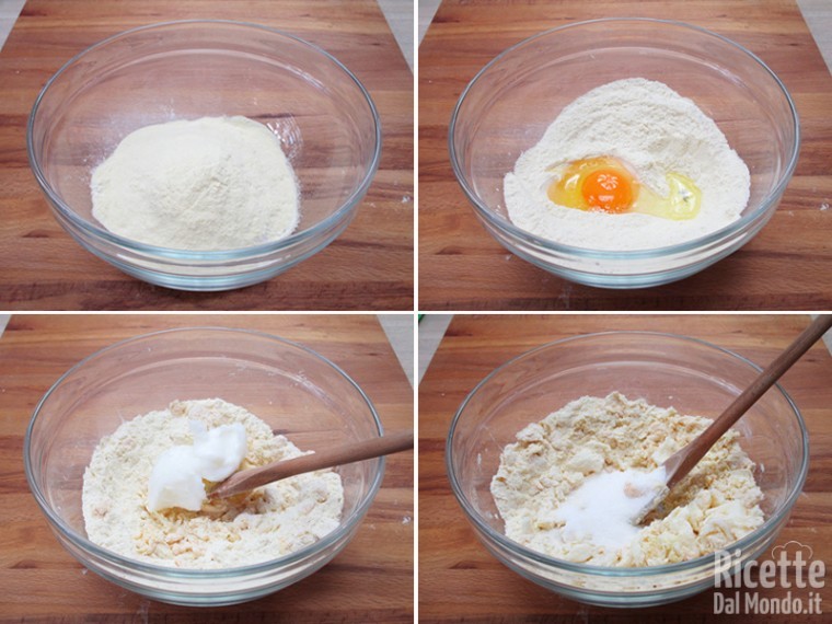 Mescolare gli ingredienti per la pasta frolla