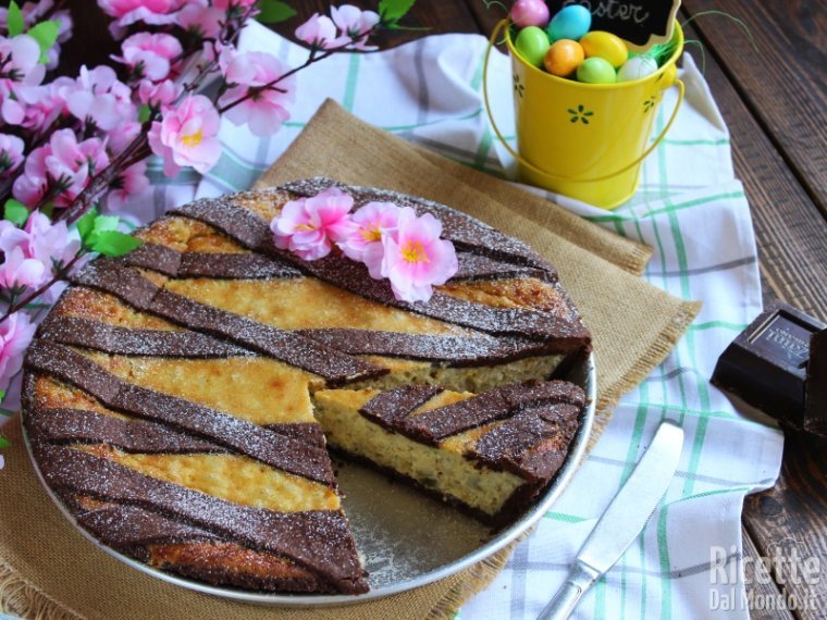 Pastiera napoletana con pasta frolla al cacao