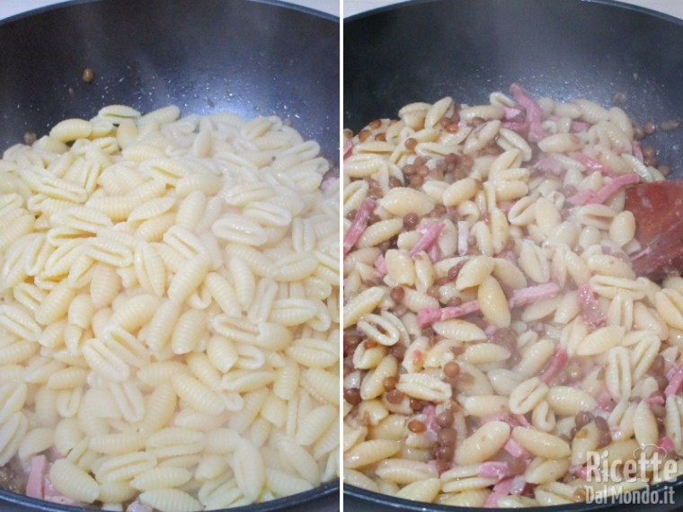 Aggiungere la pasta scolata al dente