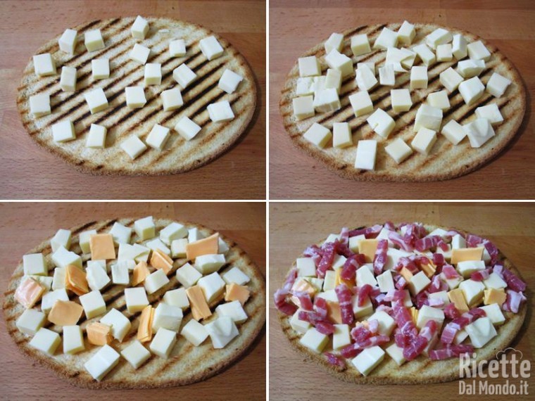 Bruschettona con formaggio, bacon e noci 3