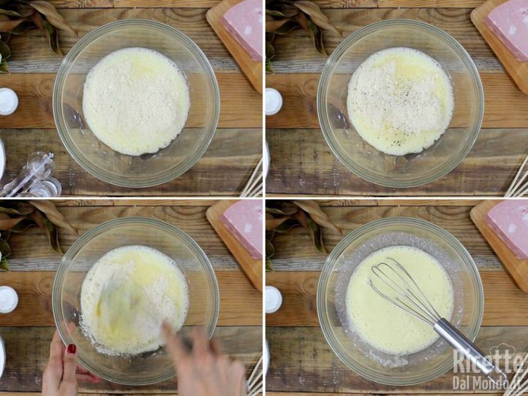 Aggiungere parmigiano, sale e pepe