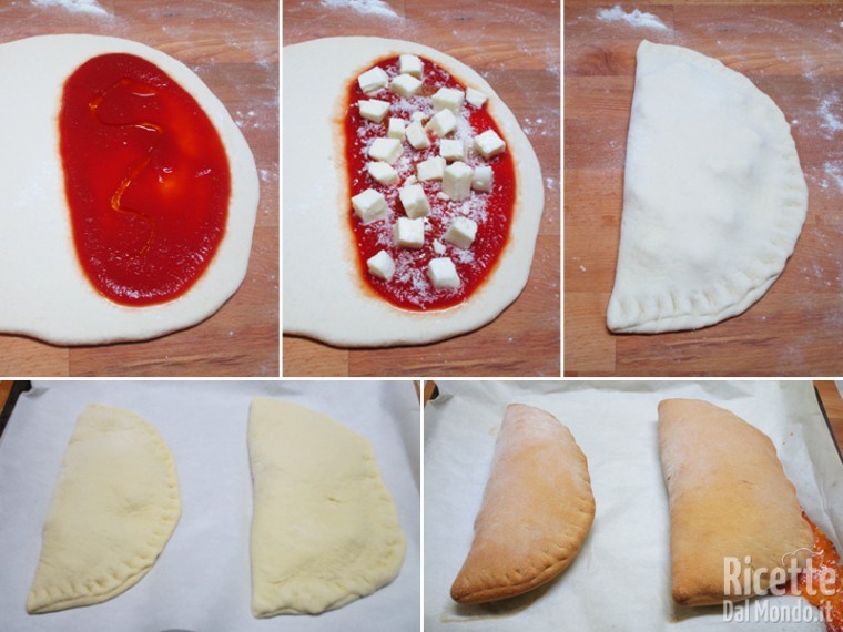 Farcire i calzoni con pomodoro e mozzarella