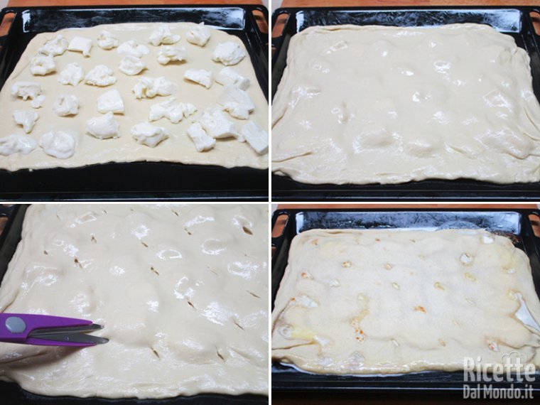 Farcire e cuocere la focaccia