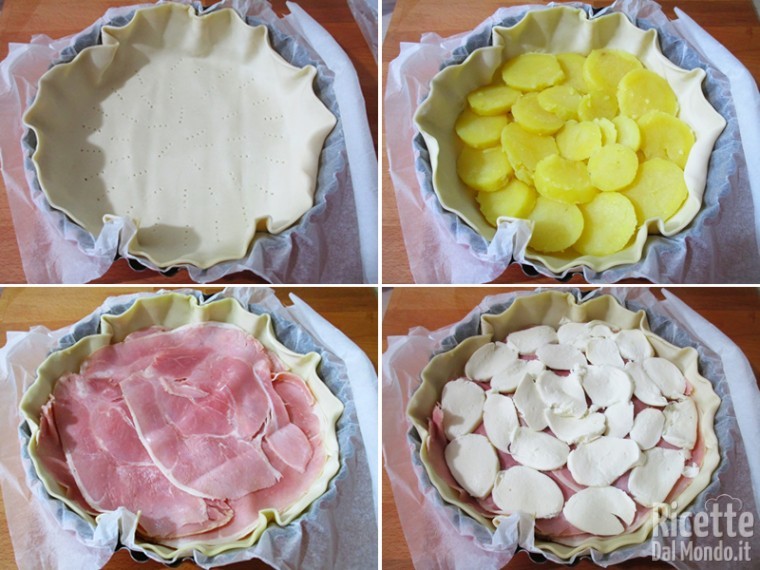 Torta salata con patate e prosciutto cotto 3