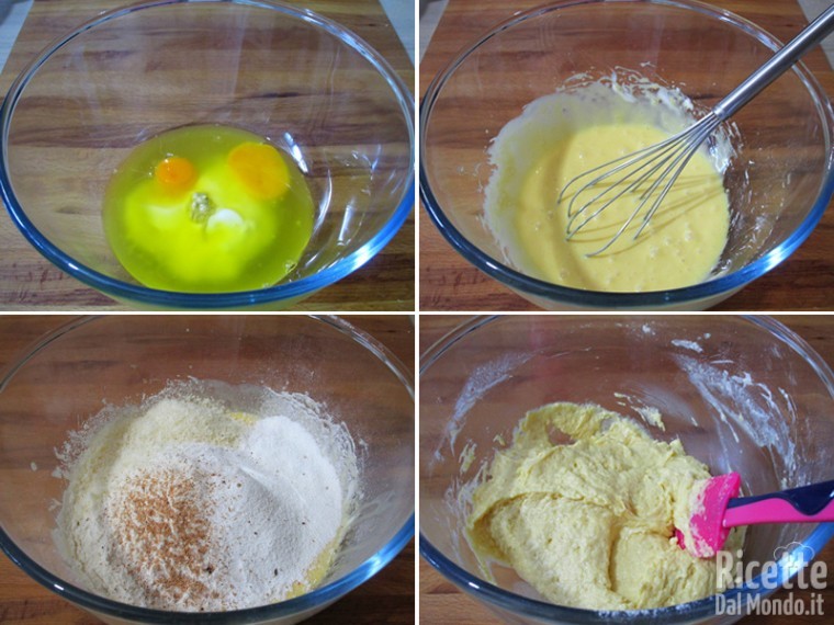 Lavorare gli ingredienti liquidi e aggiungere i secchi