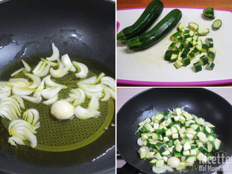 Tagliare e cuocere le zucchine
