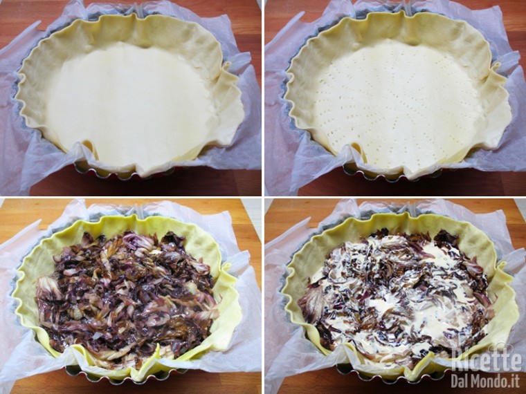 Faricre la pasta frolla con radicchi e battuto