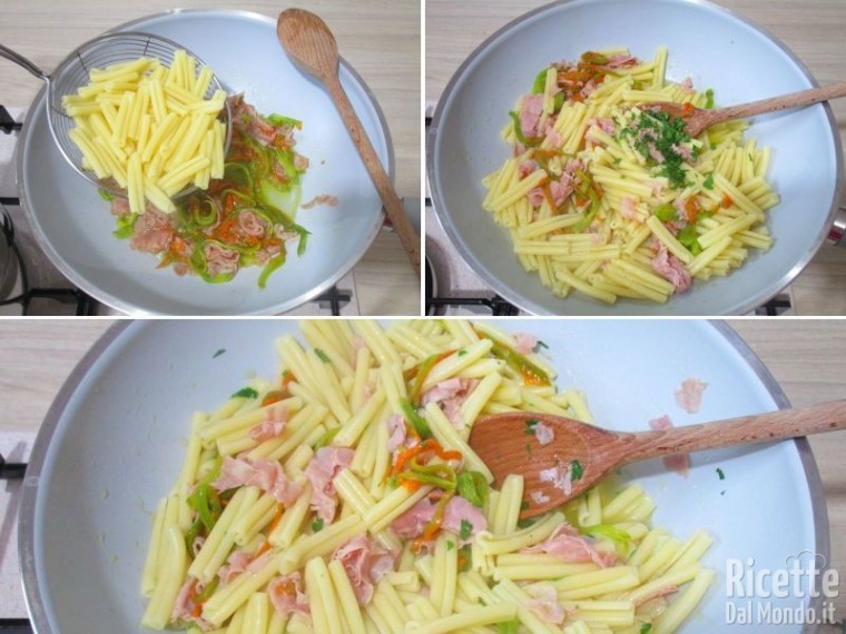 Caserecce ai fiori di zucca e prosciutto cotto 6
