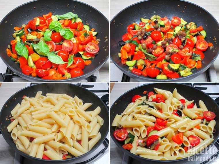 Unire la pasta cotta e scolata al dente