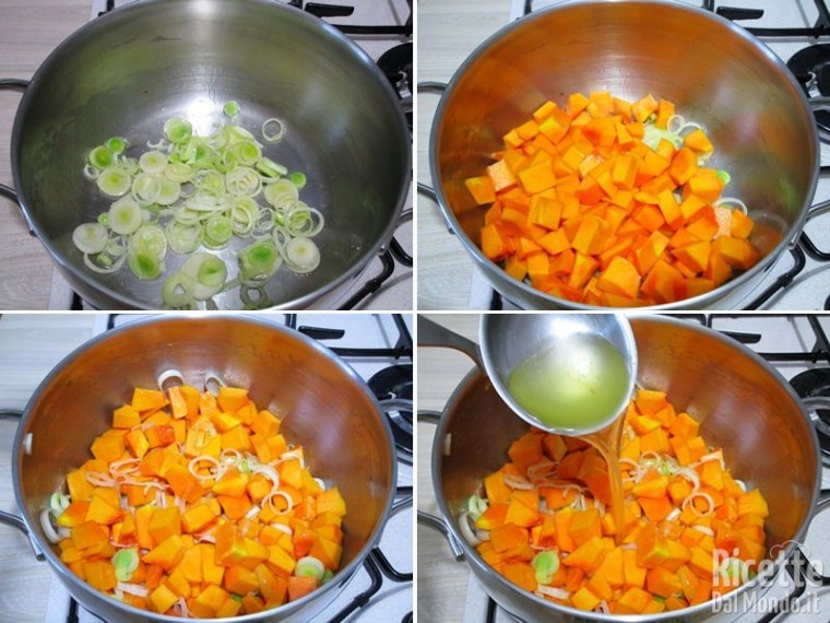 Cuocere la zucca con i porri