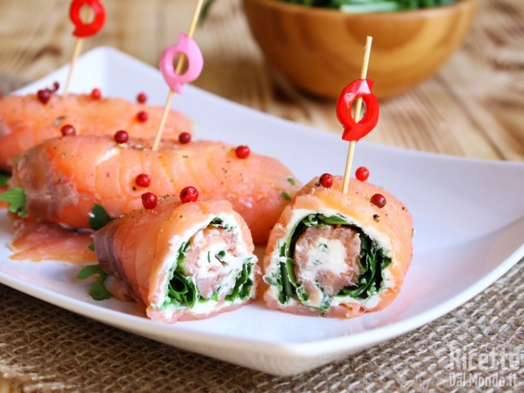 Ricetta involtini di salmone affumicato