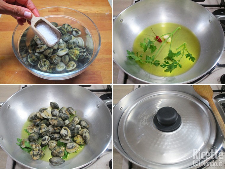 Pulire e cuocere le vongole