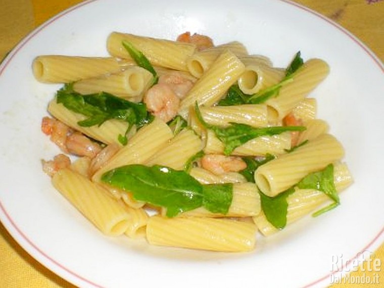 Tortiglioni con Gamberetti e Rucola