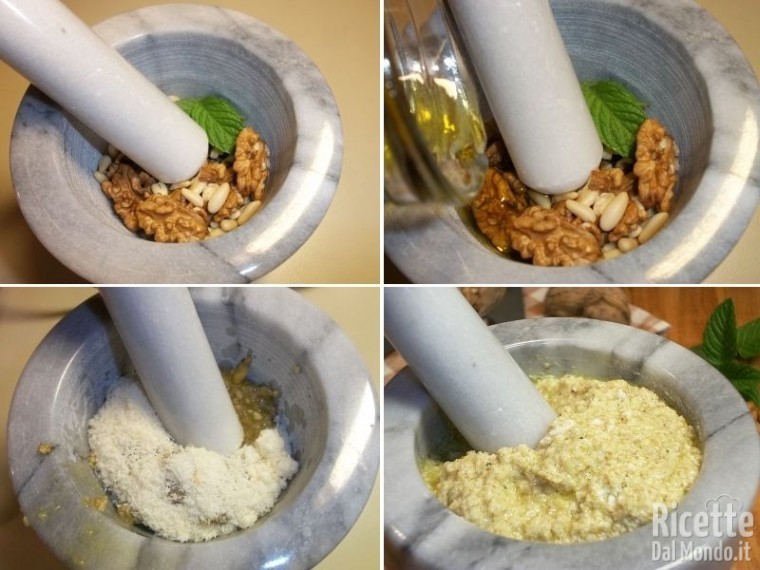 Pasta al pesto di noci 2