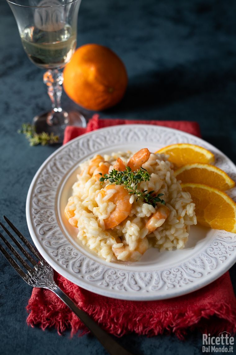 Ricetta risotto ai gamberi e arancia