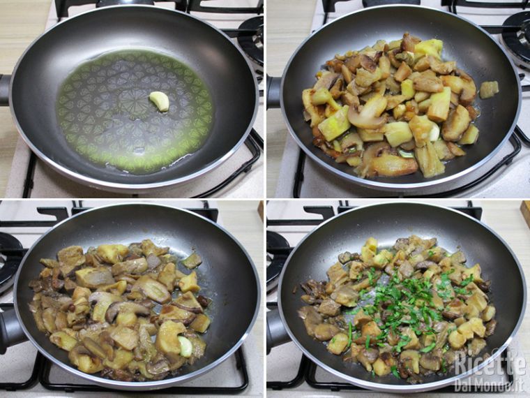 Cuocere i funghi separatamente
