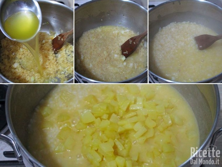 Riso con patate e speck 4