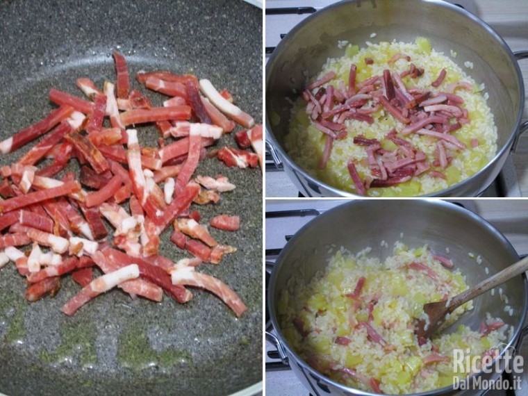 Riso con patate e speck 5