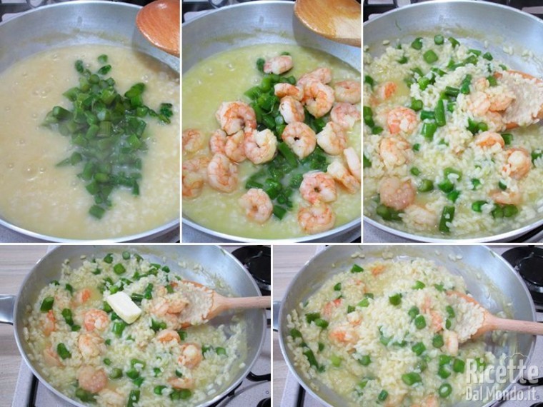 Riso gamberi e asparagi 6