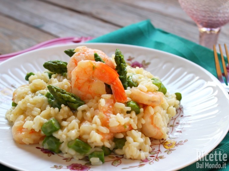 Ricetta risotto gamberi e asparagi