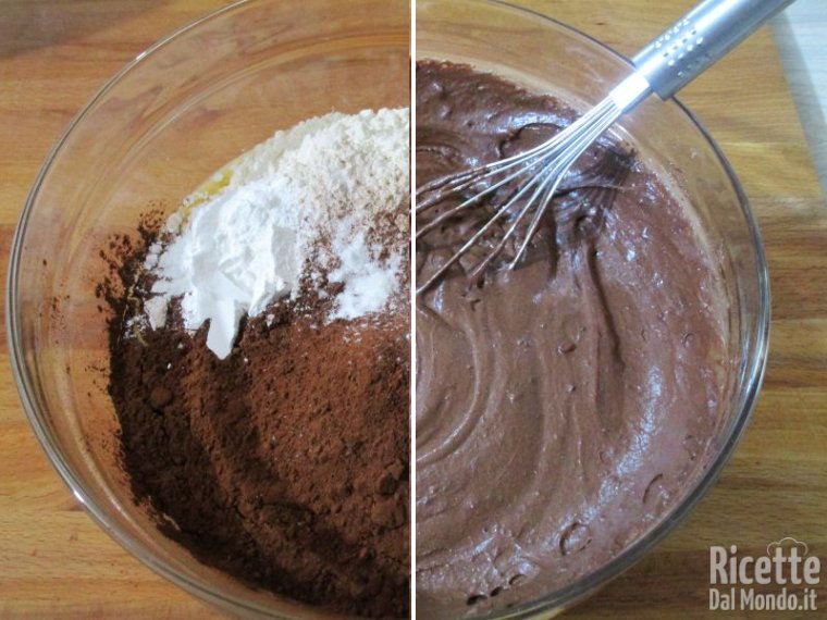 Aggiungere gli ingredienti in polvere