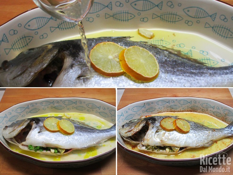 Cuocere il pesce in forno caldo preriscaldato