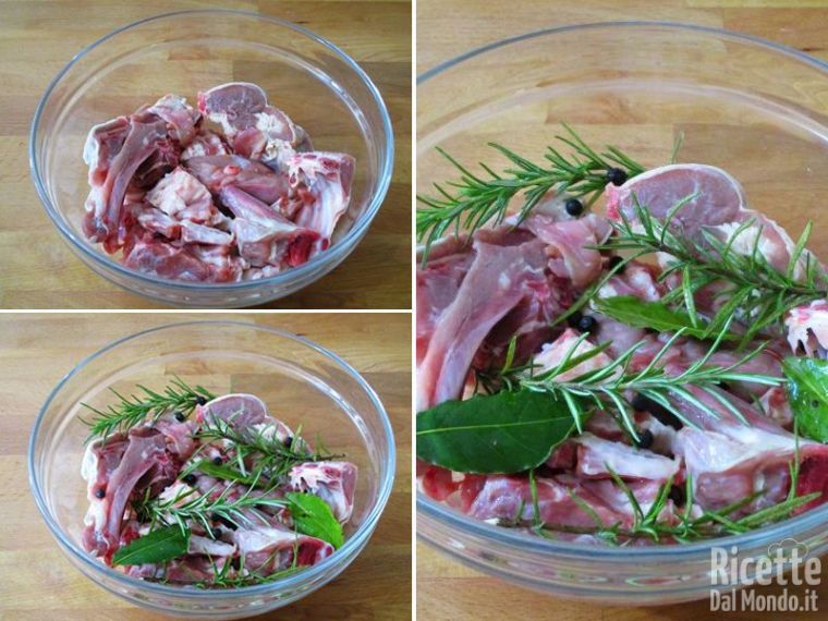 Preparare i pezzi di agnello