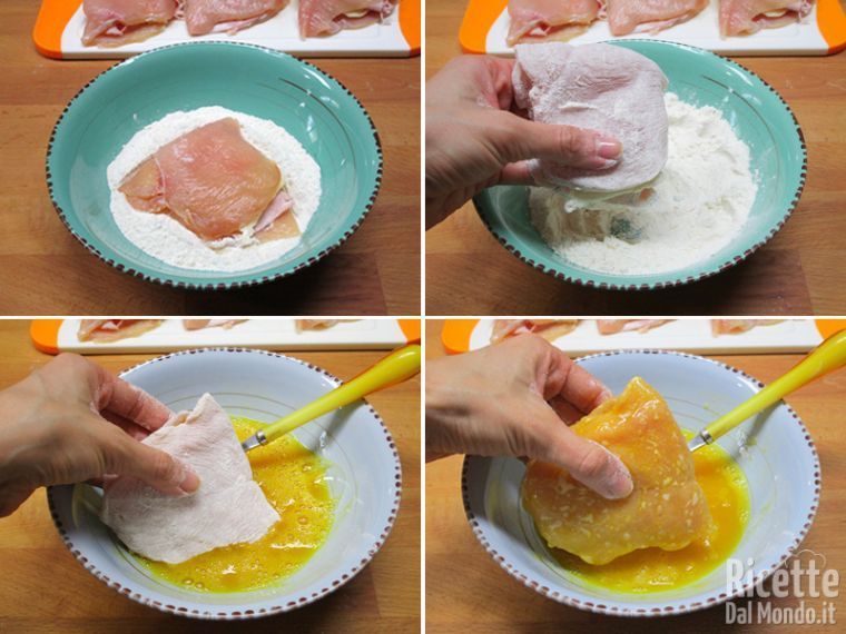 Impanare i cordon bleu
