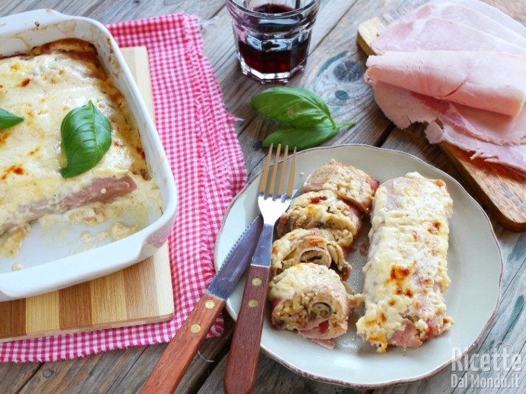 Involtini di prosciutto ai funghi