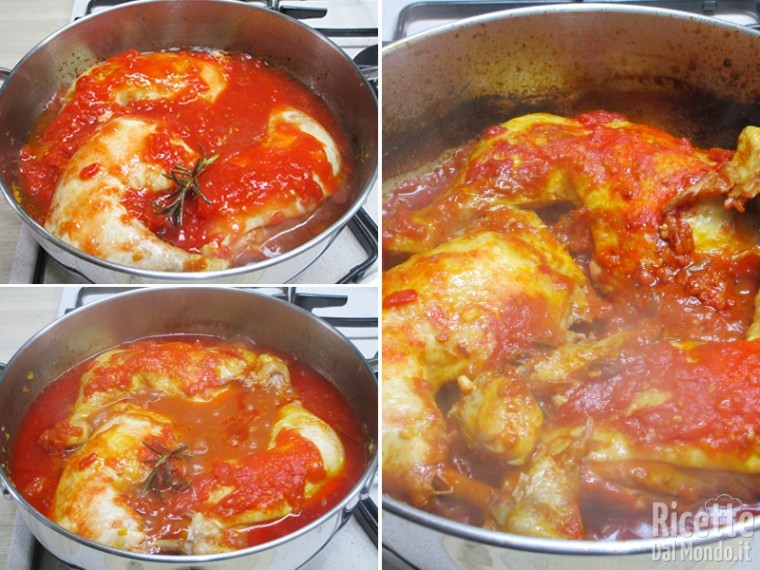 Unire i pomodori e completare la cottura