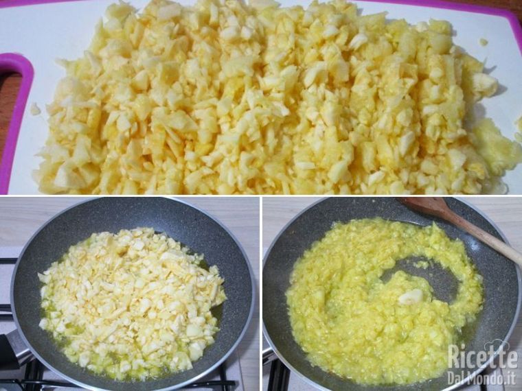 Rosolare la polpa delle zucchine