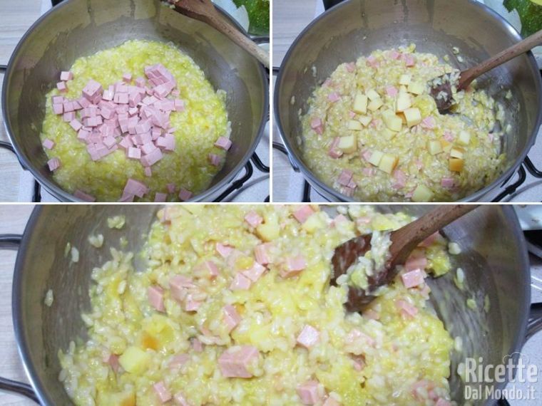 Aggiungere il prosciutto cotto