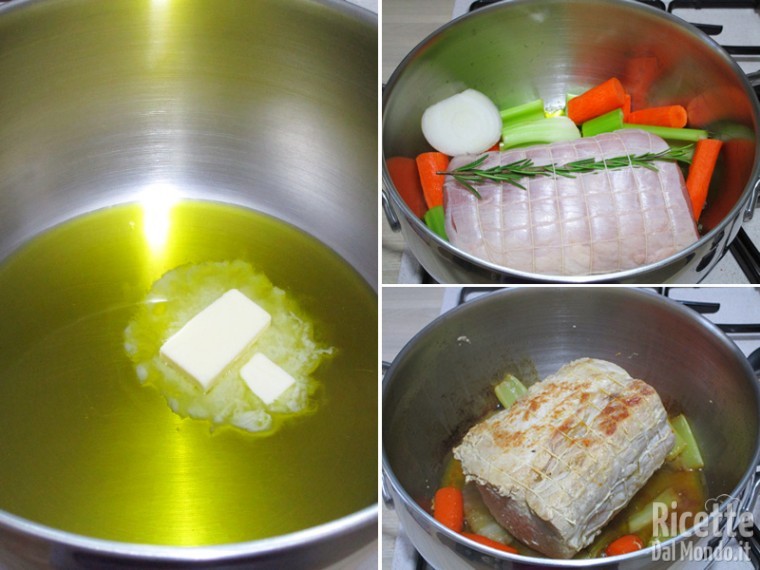 Sigillare la carne rosolandola tutt'intorno