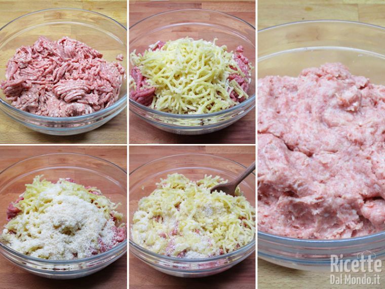 Preparare l'impasto di carne