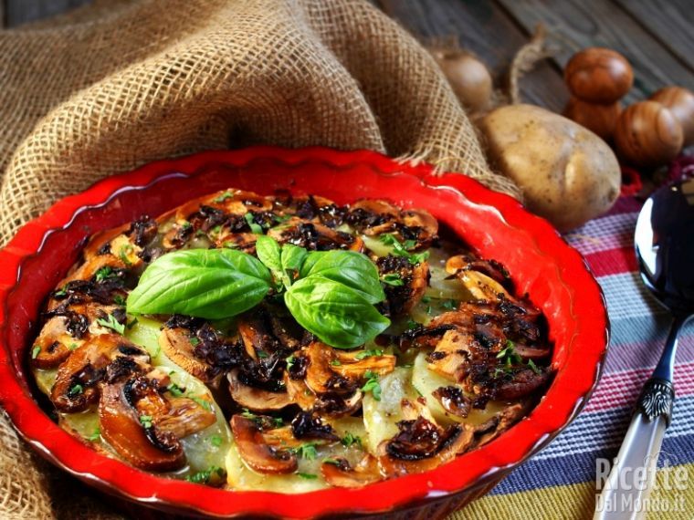 Tortino di funghi e patate