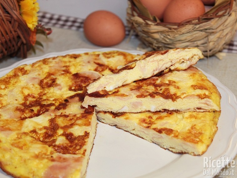 Frittata con Prosciutto cotto e Formaggio