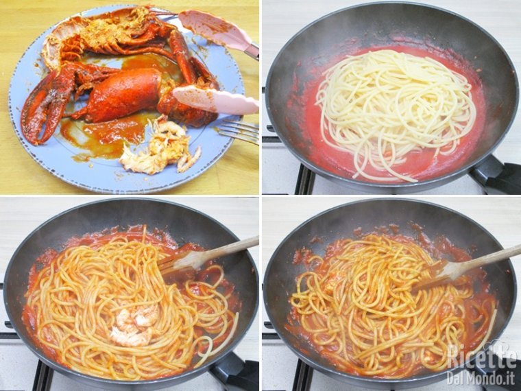 Unire gli spaghetti al condimento