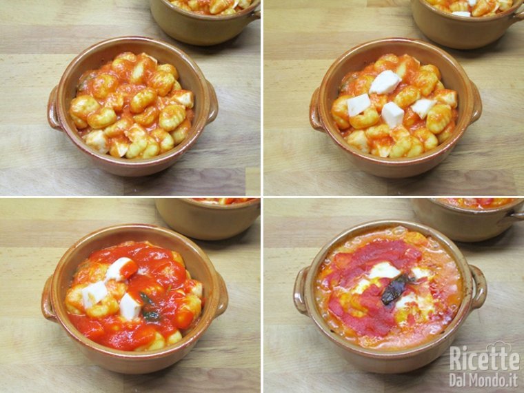 Cuocere gli gnocchi nei tegamini