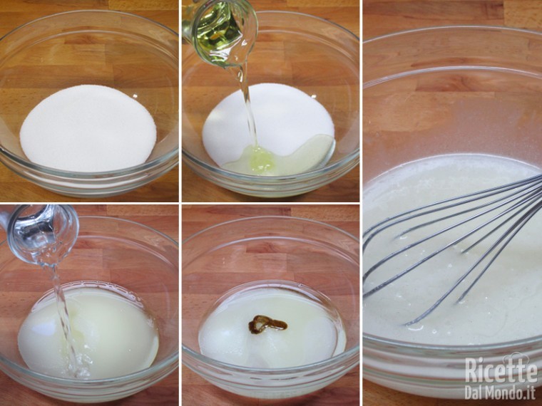 Lavorare zucchero, olio e acqua