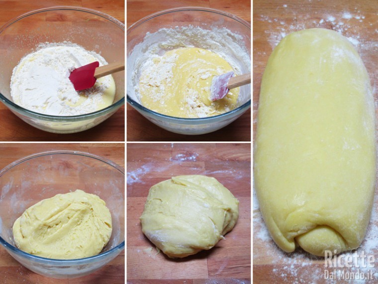 Aggiungete la farina e modellate un filoncino