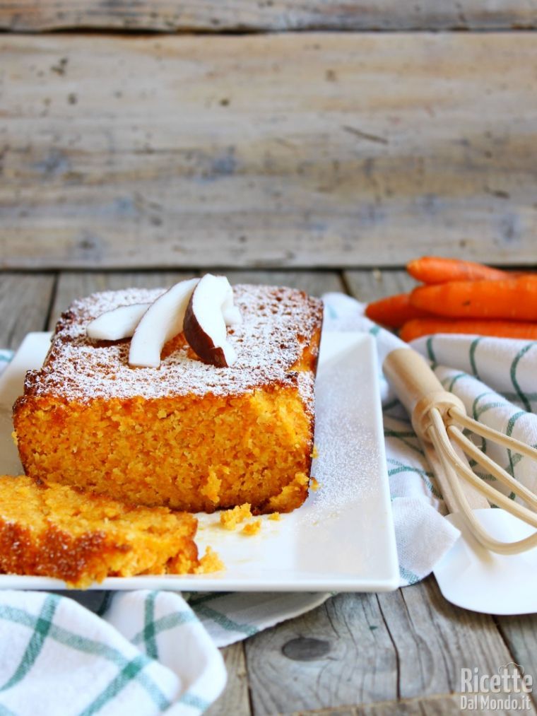 Ricetta semplice del plumcake cocco e carote