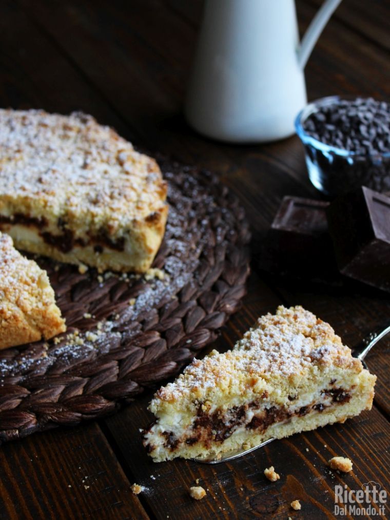 Torta sbriciolata alla ricotta e cioccolato