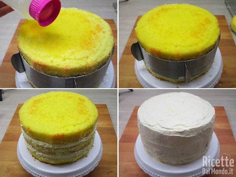 Far riposare in frigorifero e rivestire la torta con la crema