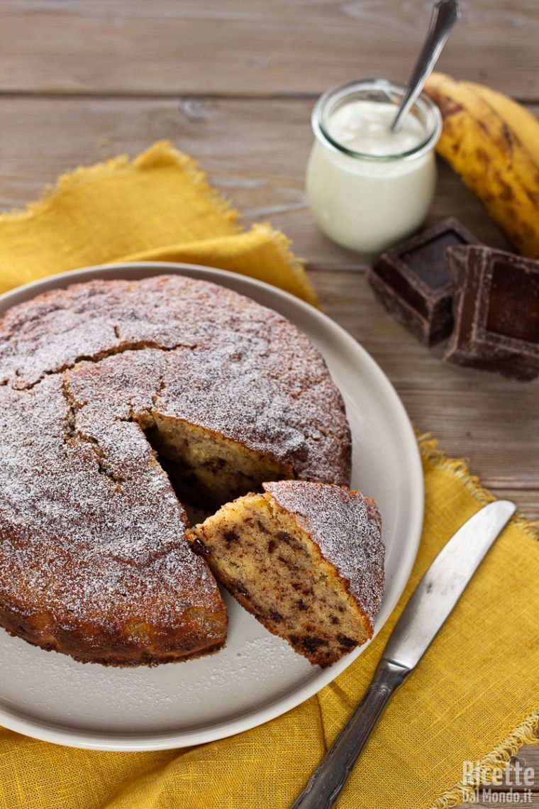 Ricetta torta di banane e cioccolato