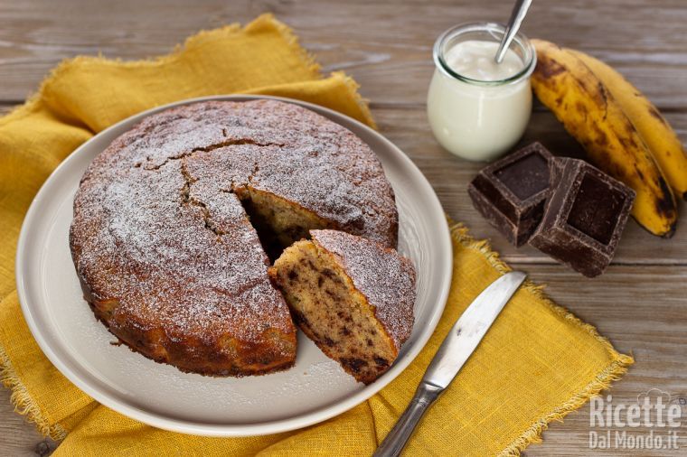 Torta di banane e cioccolato