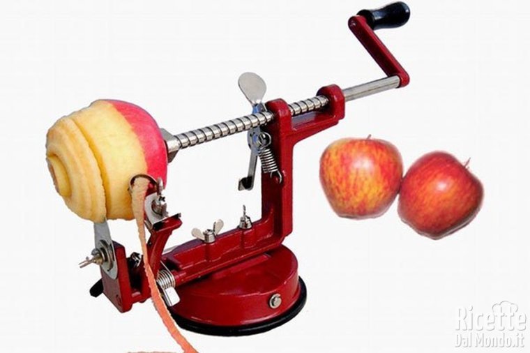 5 strani strumenti in cucina: tornio sbuccia mela